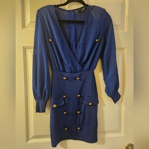 CBR Royal Blue Dress with Gold Buttons